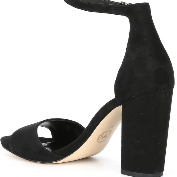 Michael Kors Leela ankle strap block heels black sandals Sz 11 - Picture 3 of 14